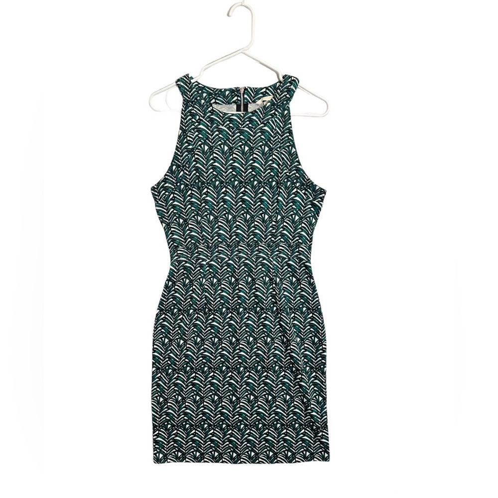H&M Women’s Dress Green Palm Leaf Print Sleeveless Size M